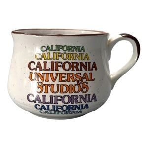 Vintage ceramic Universal Studios California rainbow retro coffee mug